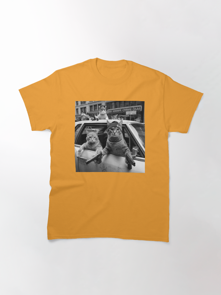 Funny Gangster Cats Street Classic T-Shirt - White Fox Boutique
