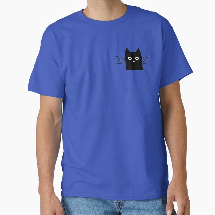 Black Cat Face Classic T-Shirt - White Fox Boutique