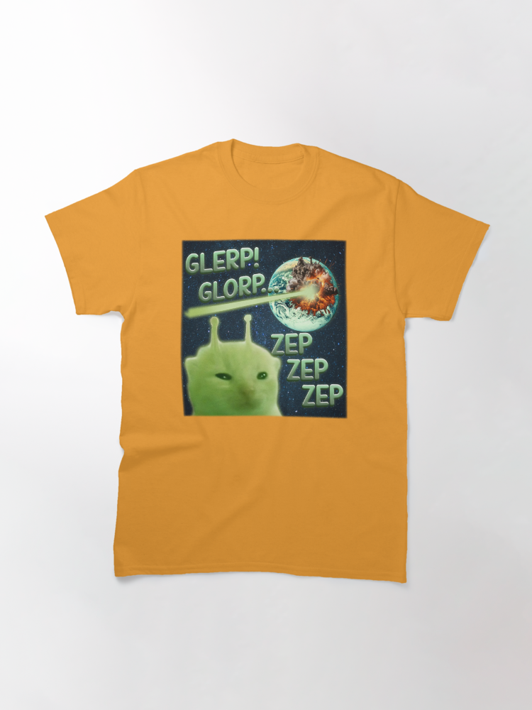 Glorp Funny Alien Cat Brainrot Meme Classic T-Shirt - White Fox Boutique