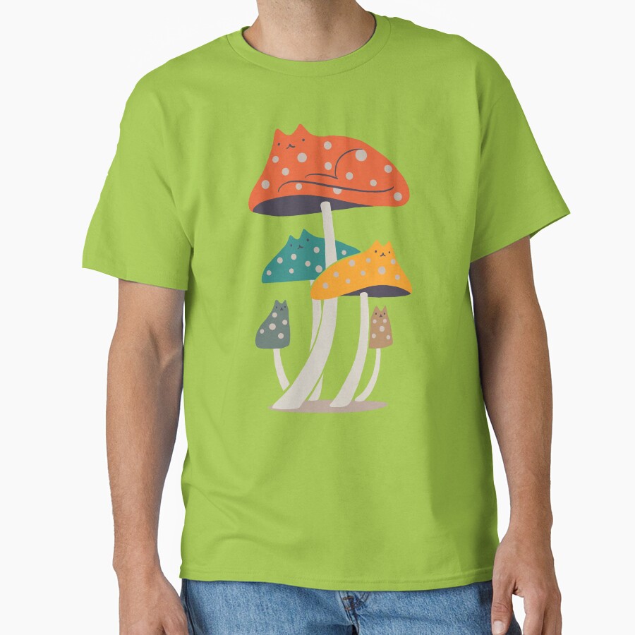 Cat and Plant 47 Meowshroom Classic T-Shirt - White Fox Boutique