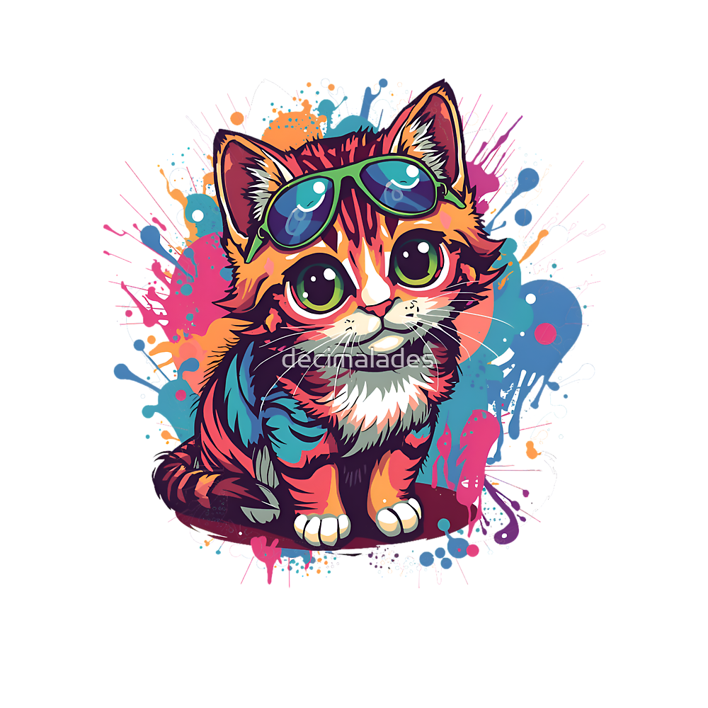 Cute Cat Illustration Aesthetic Style Classic T-Shirt - White Fox Boutique