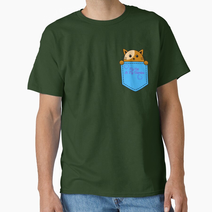 My Cat Is My Valentine. Classic T-Shirt - White Fox Boutique