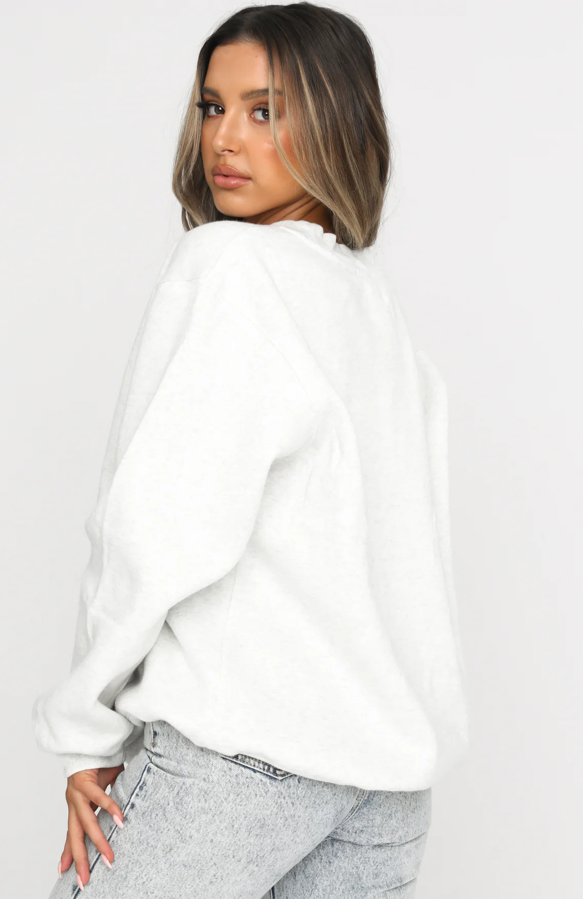 Steal Your Heart Oversized Sweater Grey Marle - White Fox Boutique
