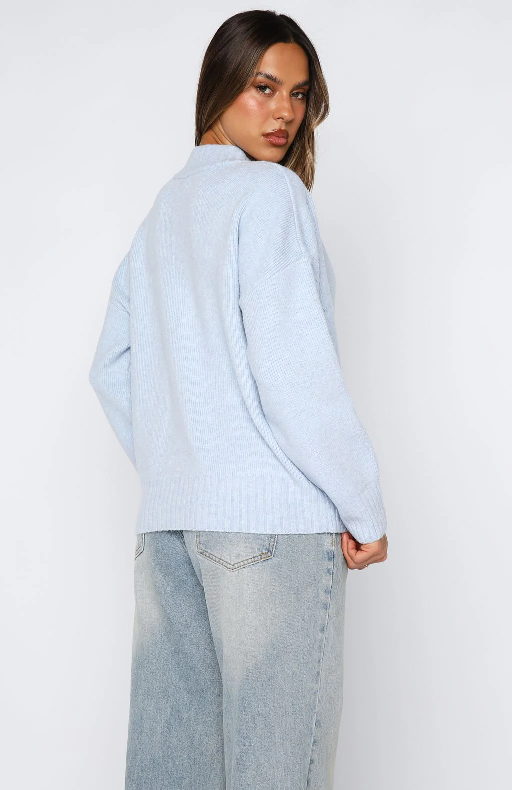Unbreakable Bond Knit Jacket Baby Blue - White Fox Boutique
