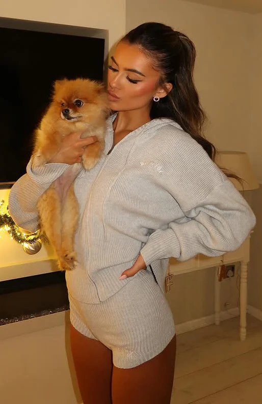 Floating By Knit Zip Front Hoodie Grey Marle - White Fox Boutique