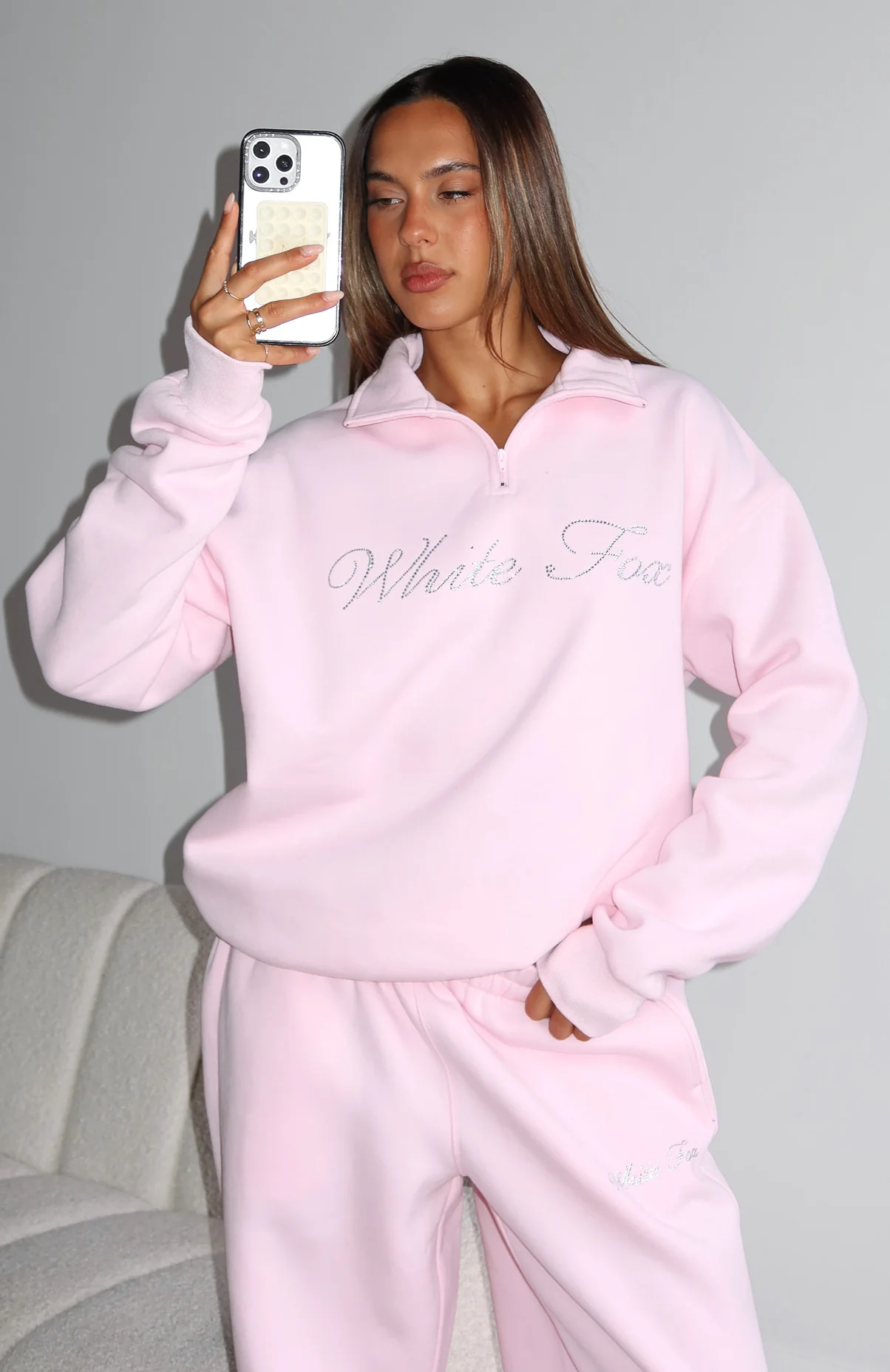 Make It Or Break It Quarter Zip Sweater Pink - White Fox Boutique