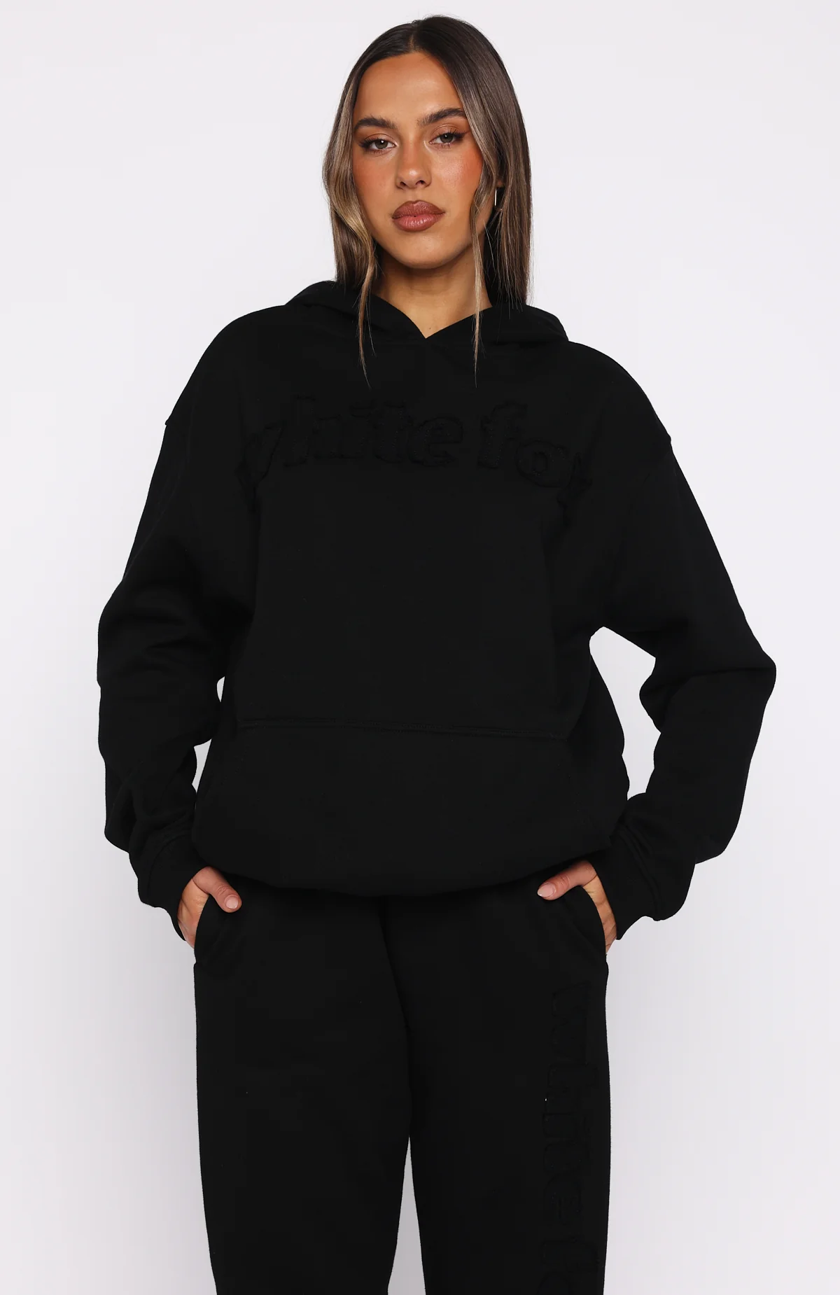 From The Archives Lexi Oversized Hoodie Black - White Fox Boutique