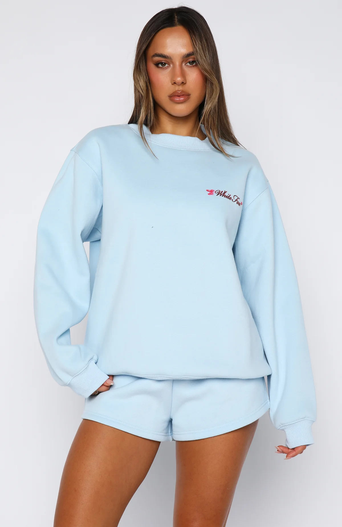 Trouble Maker Oversized Sweater Baby Blue - White Fox Boutique