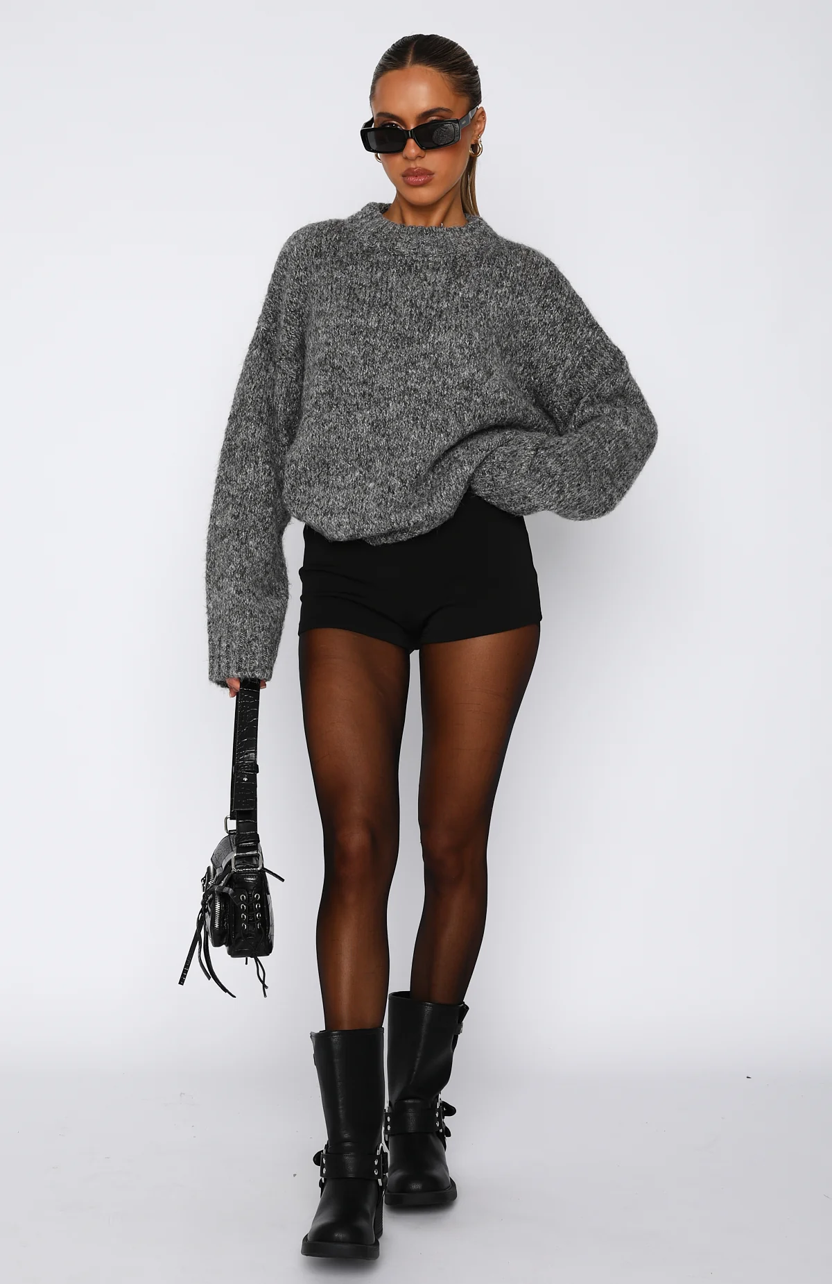 Ice Queen Knit Sweater Smokey Grey - White Fox Boutique