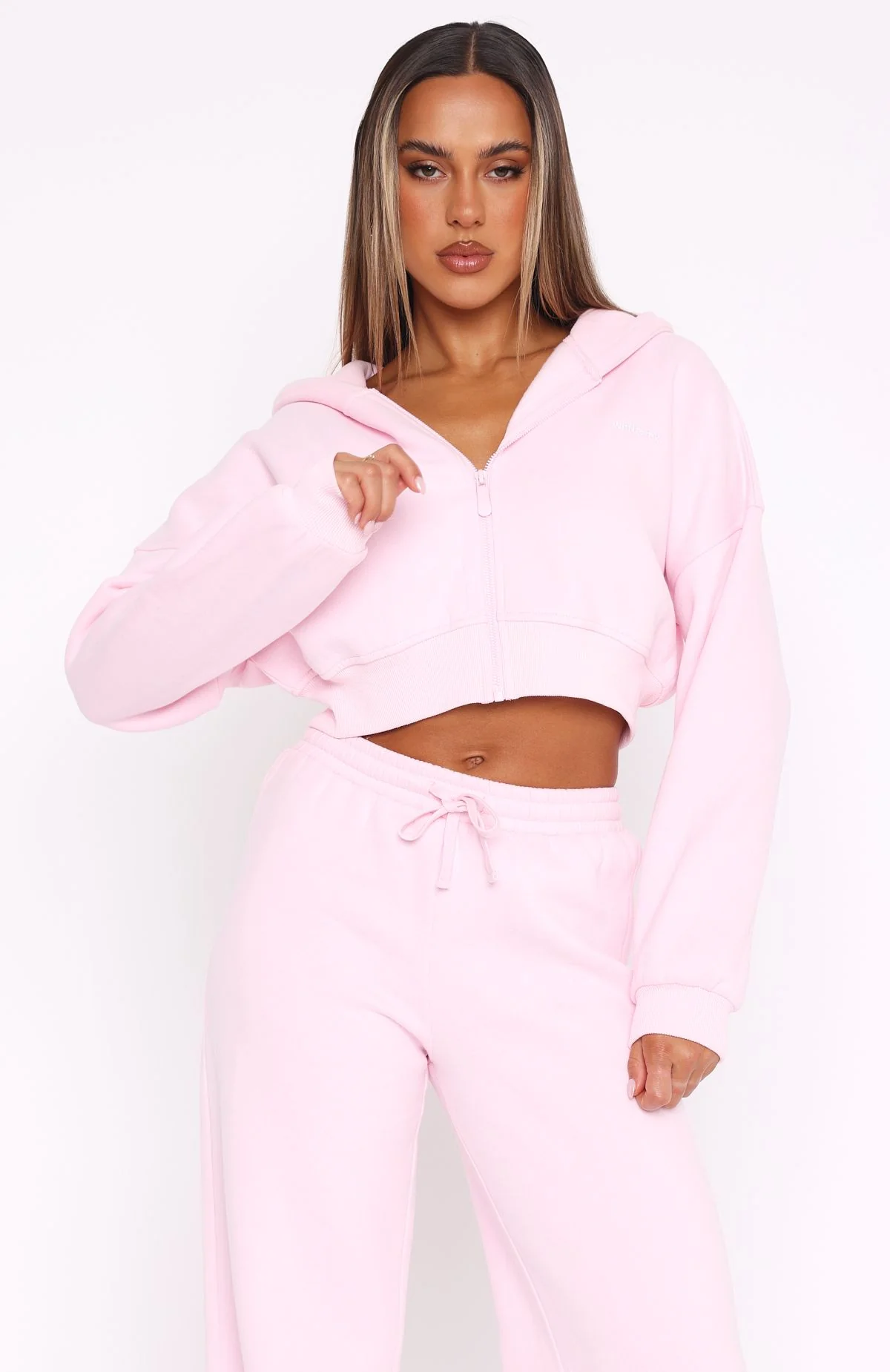She's Effortless Cropped Hoodie Posy - White Fox Boutique