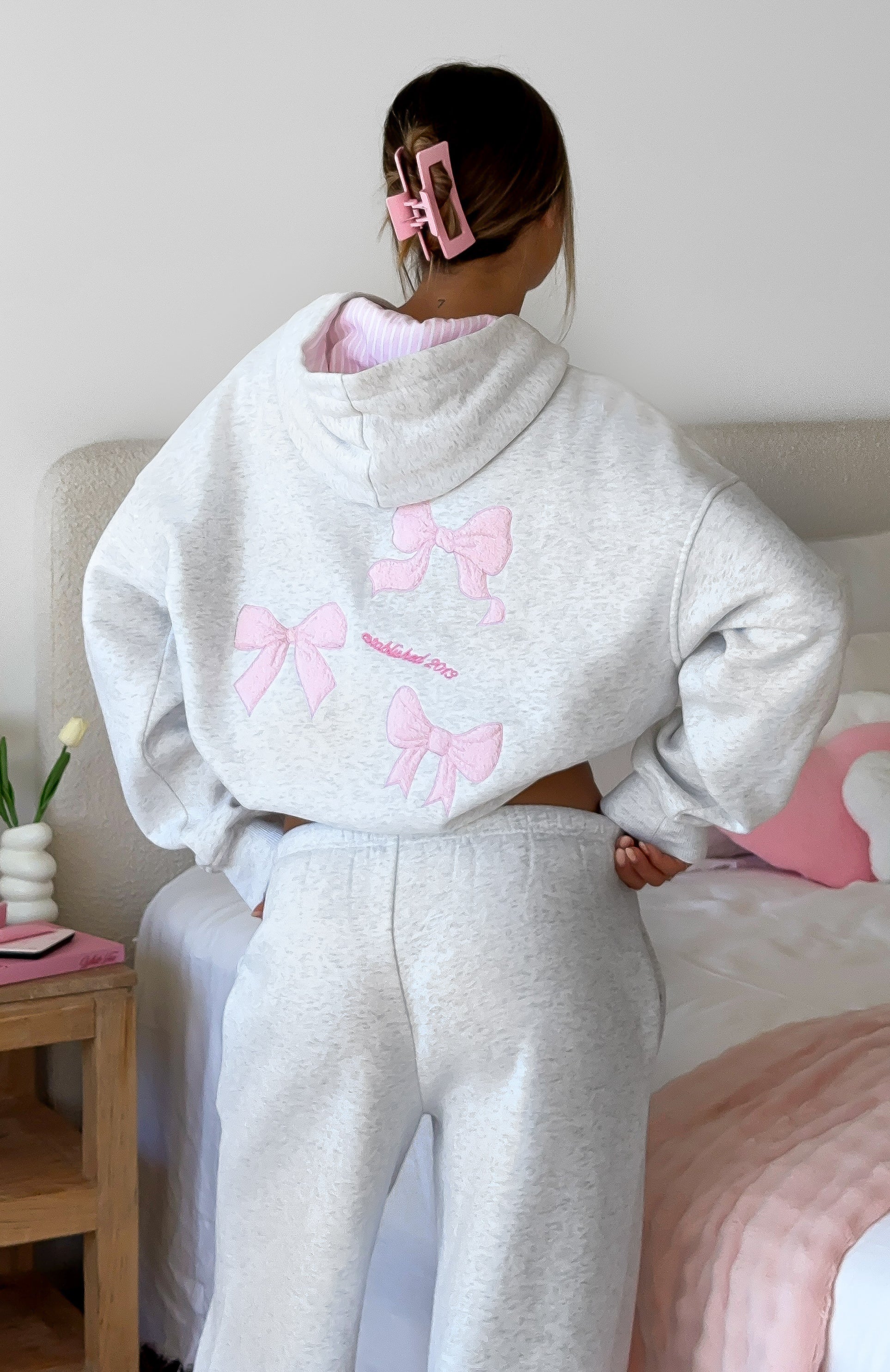 Daydreamers Madeline Oversized Hoodie Grey Marle - White Fox Boutique