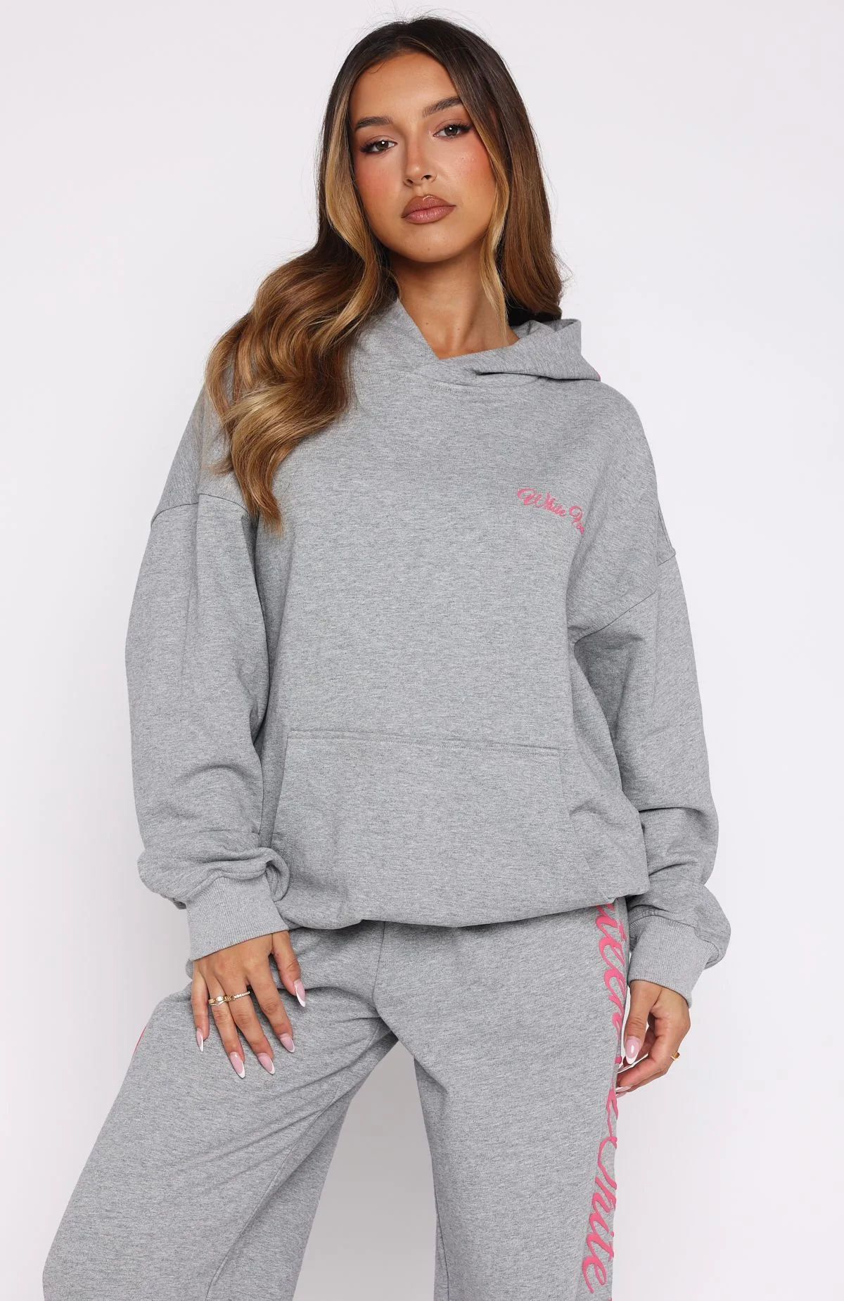 Lucky Thirteen Shaya Oversized Hoodie Dark Grey Marle - White Fox Boutique