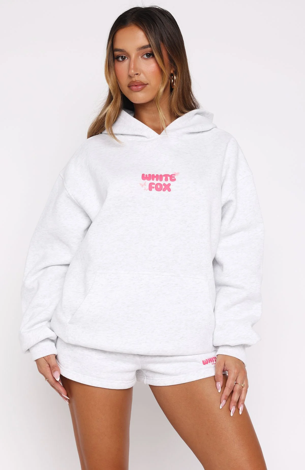 Lucky Thirteen Stephanie Oversized Hoodie Grey Marle - White Fox Boutique