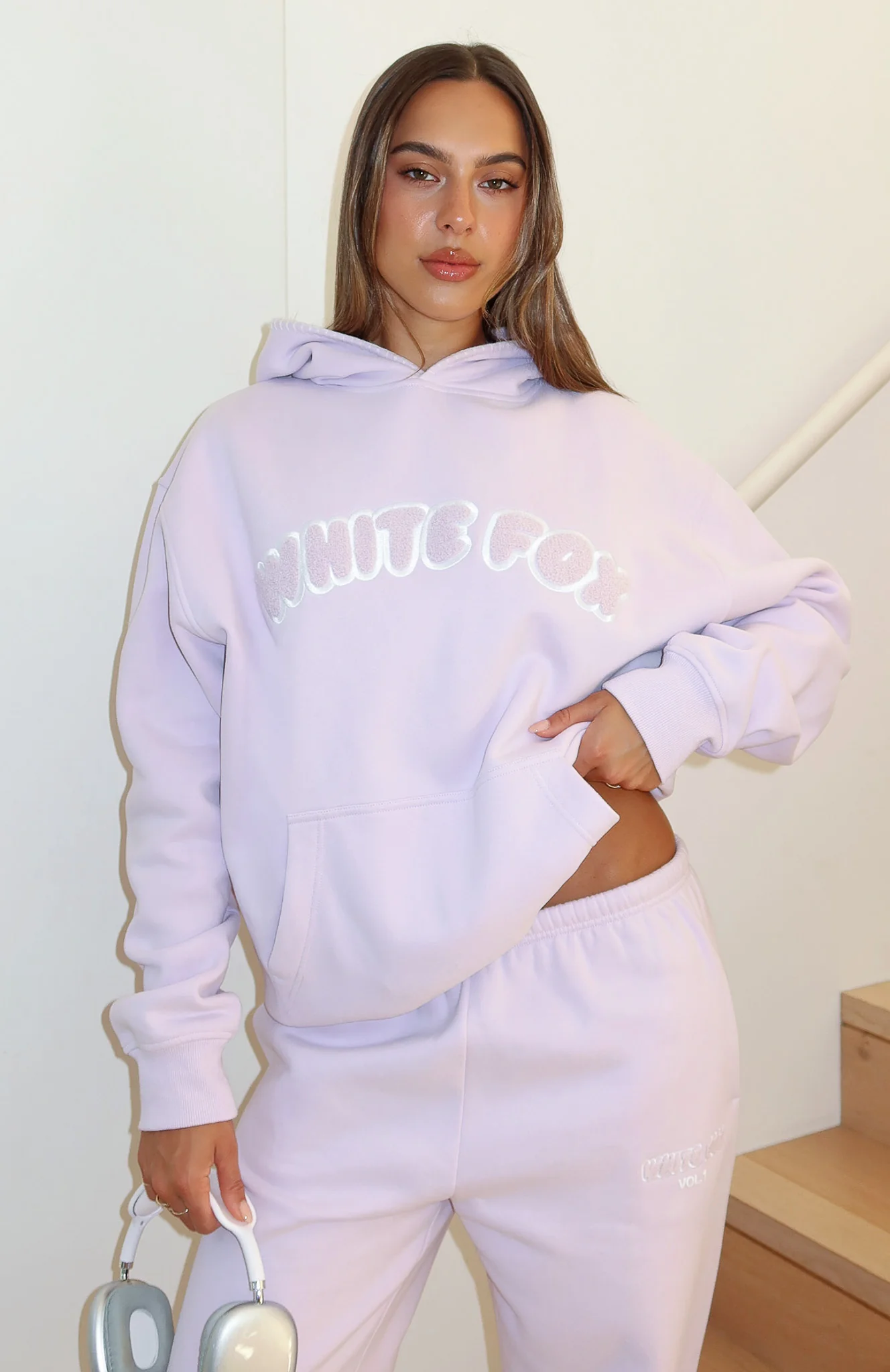 Vol. 1 Front Graphic Oversized Hoodie Lilac - White Fox Boutique