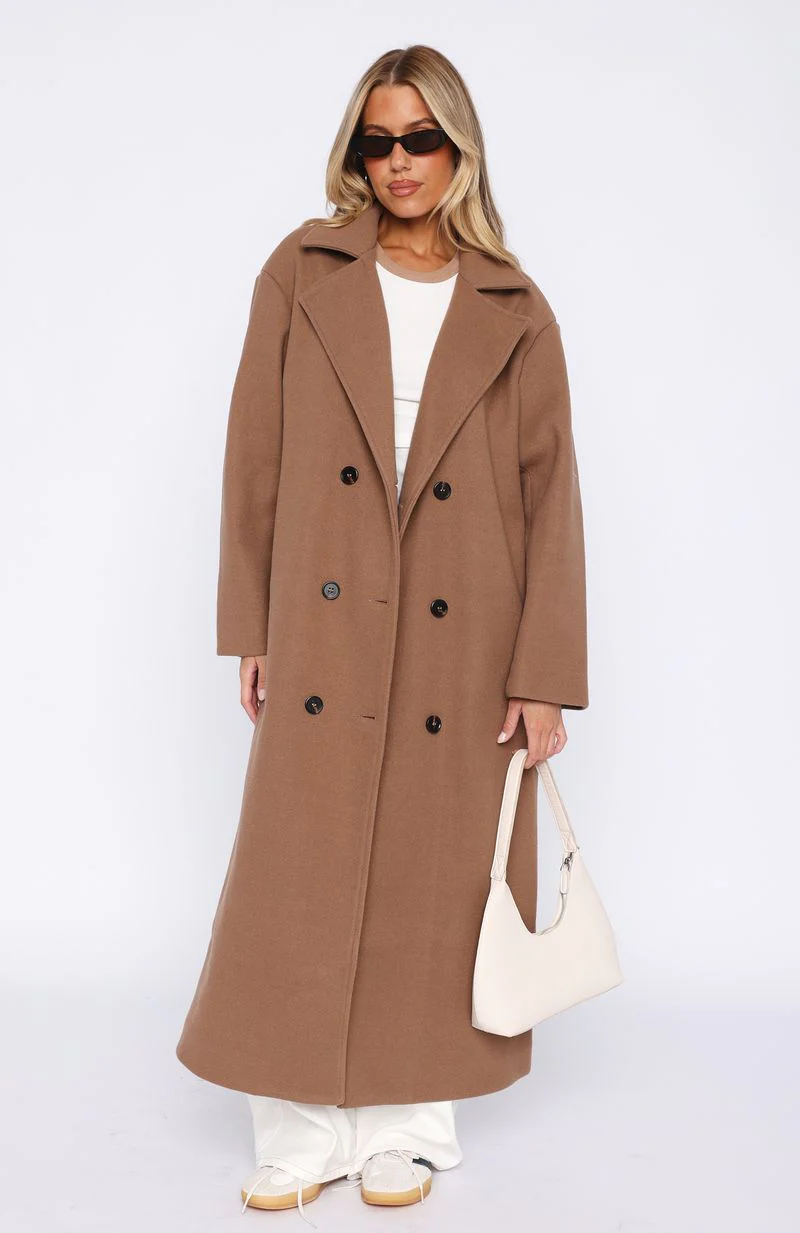 Modern Edge Oversized Coat Caramel - White Fox Boutique