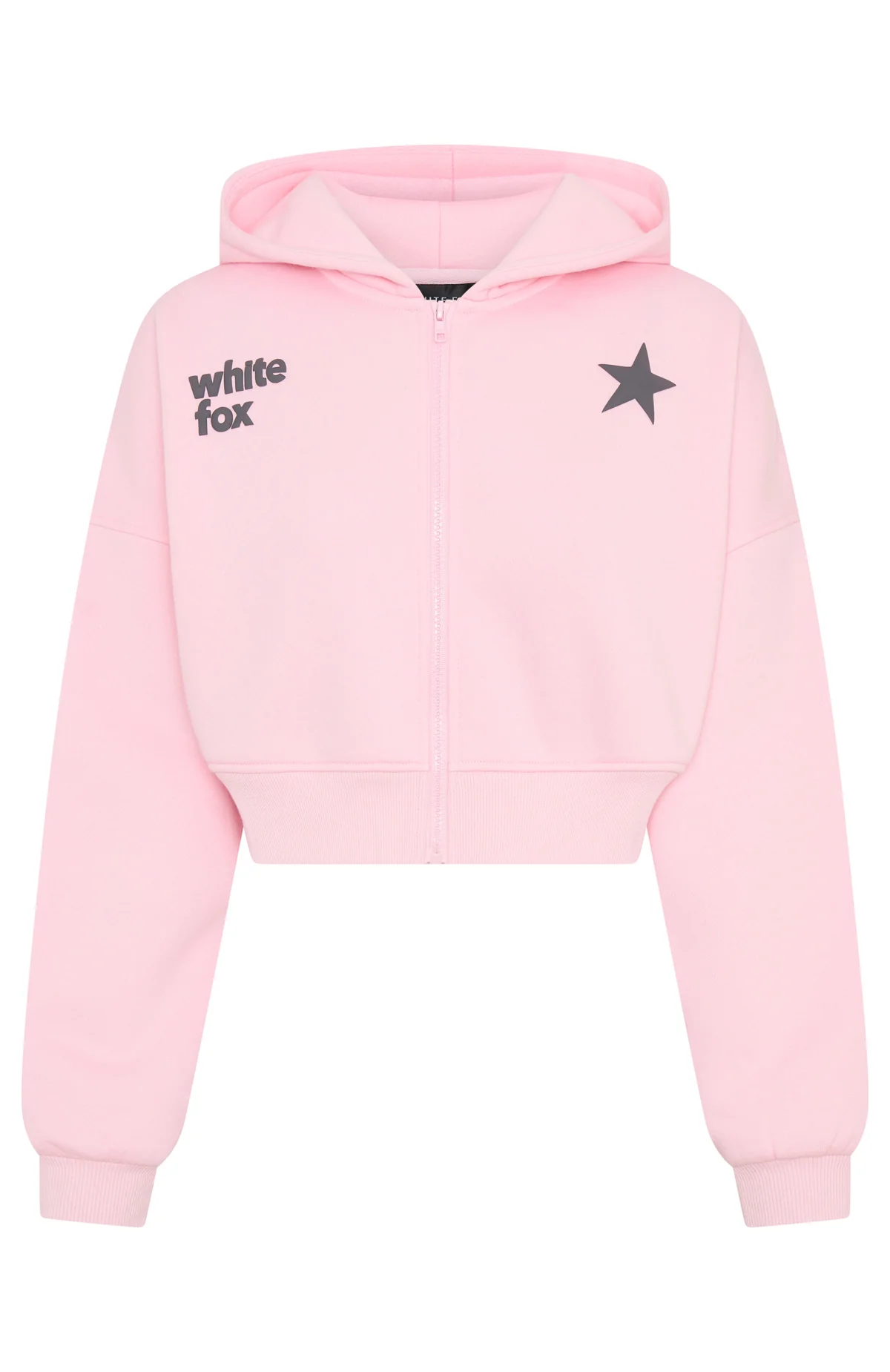 From The Archives Charli Cropped Zip Front Hoodie Pink - White Fox Boutique