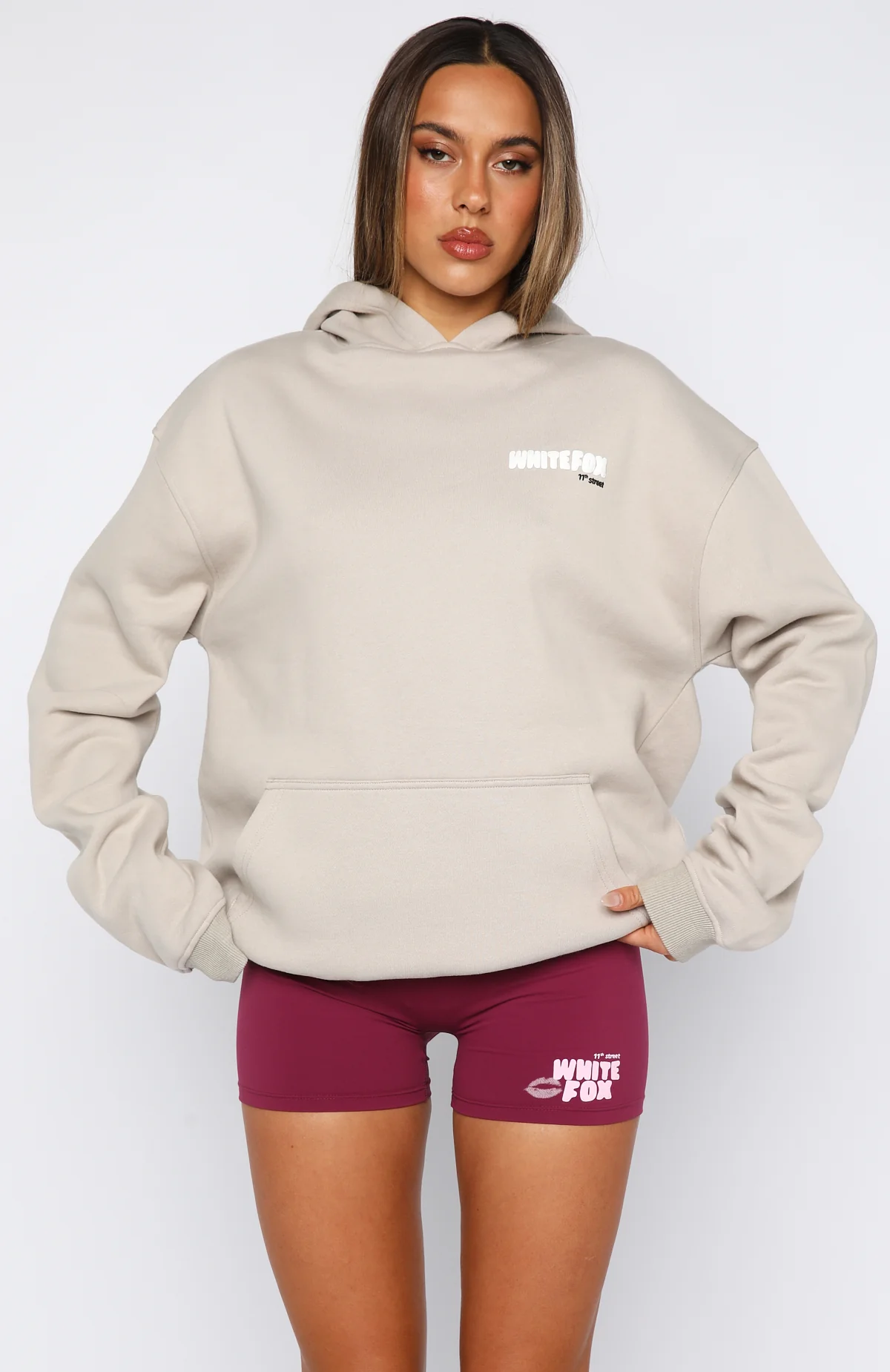 11th Street She's So Lucky Oversized Hoodie Moon Kiss - White Fox Boutique