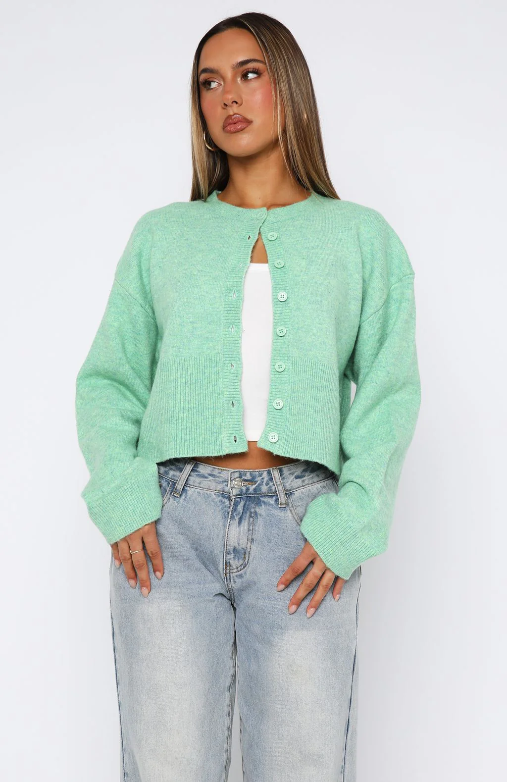 Make Me Happy Knit Cardigan Zesty Lime - White Fox Boutique