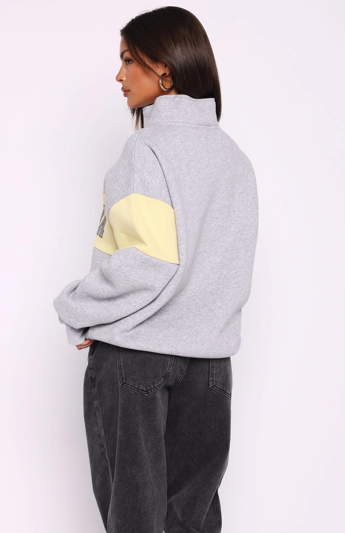 Show Yourself Zip Front Sweater Dark Grey Marle - White Fox Boutique