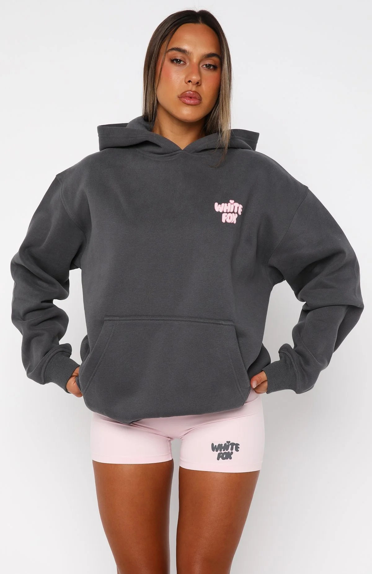 Daydreamers Angelina Oversized Hoodie Volcanic - White Fox Boutique