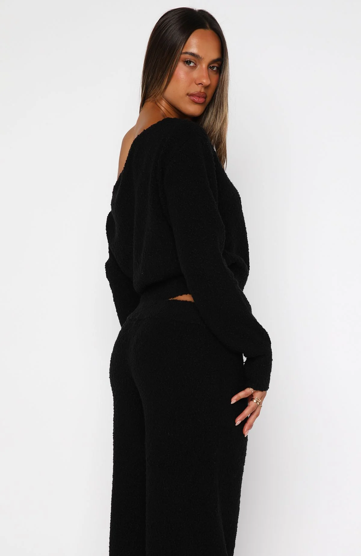 Please Be Mine Knit Sweater Black - White Fox Boutique