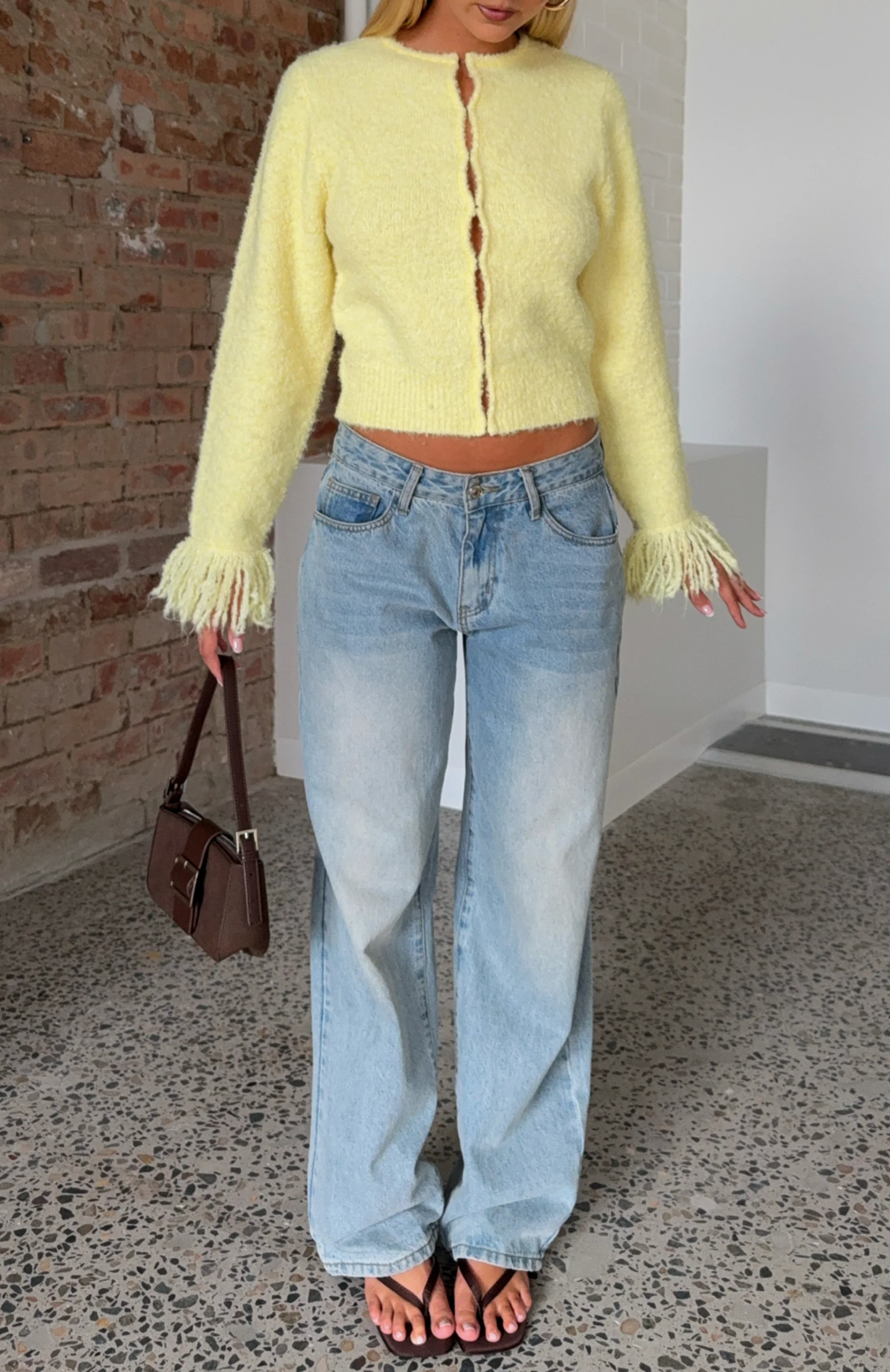 Baby It's Cold Knit Cardigan Lemon - White Fox Boutique