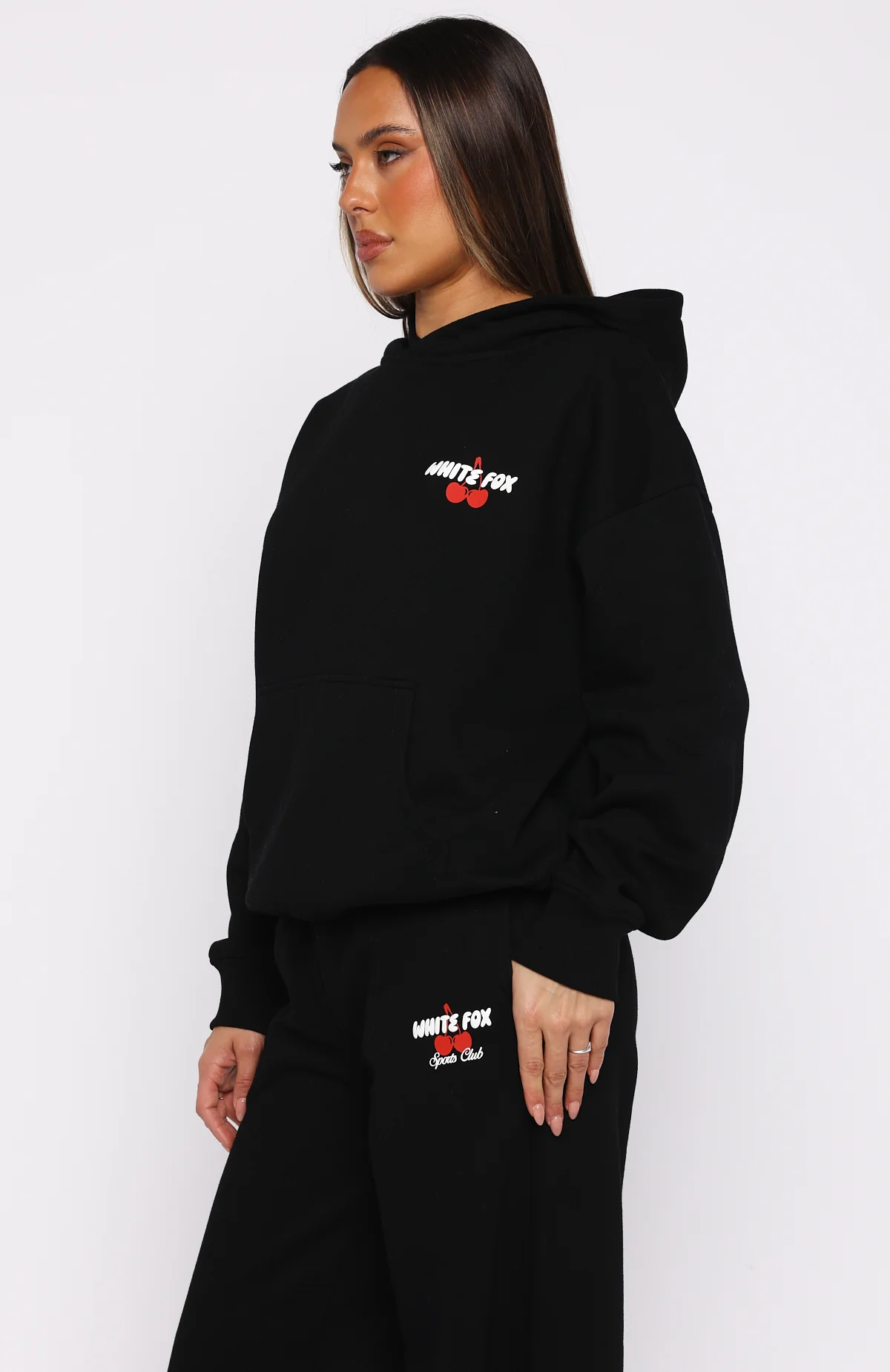 Club 14 Cassie Boxy Hoodie Black - White Fox Boutique