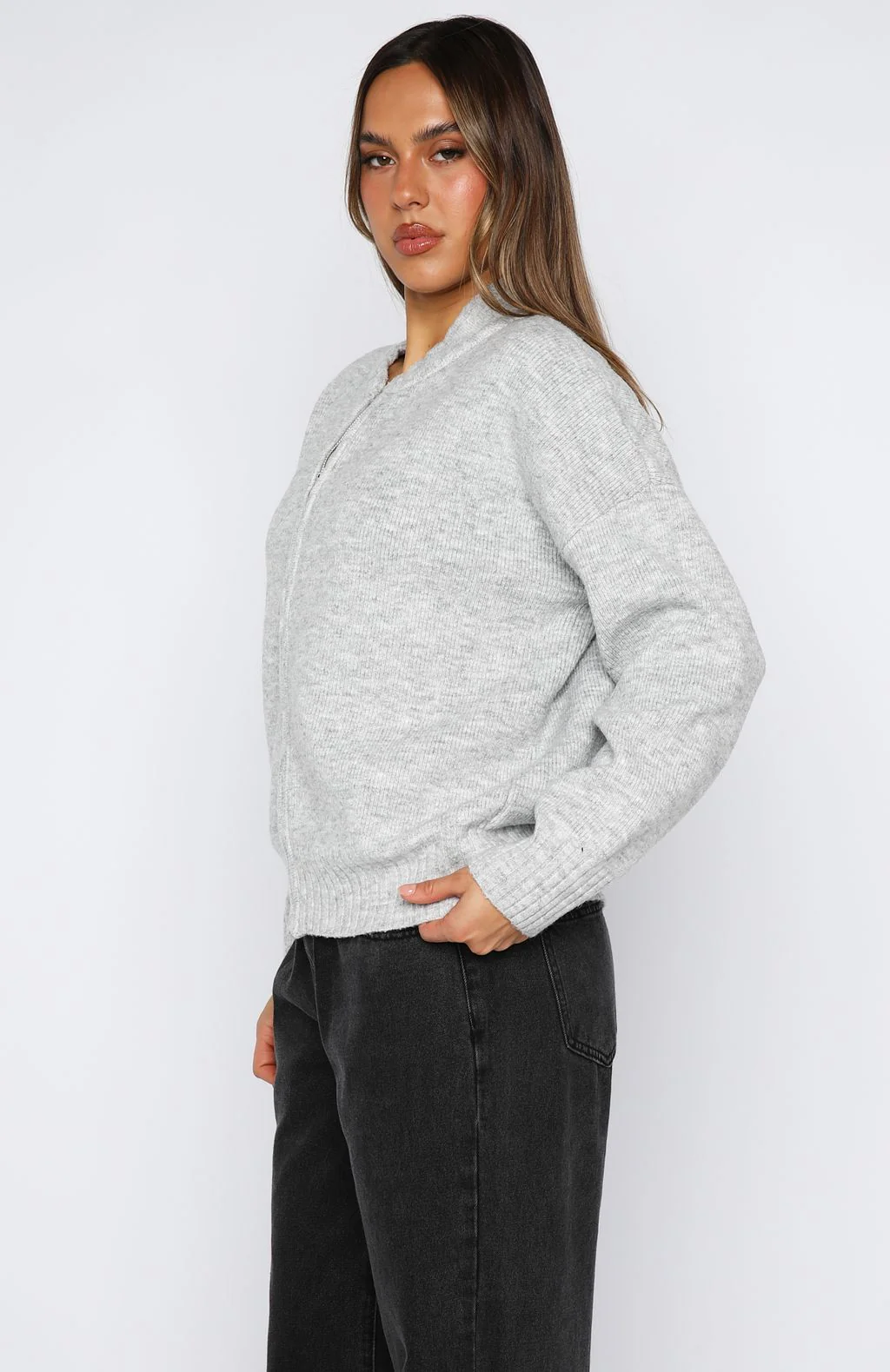 Unbreakable Bond Knit Jacket Grey Marle - White Fox Boutique