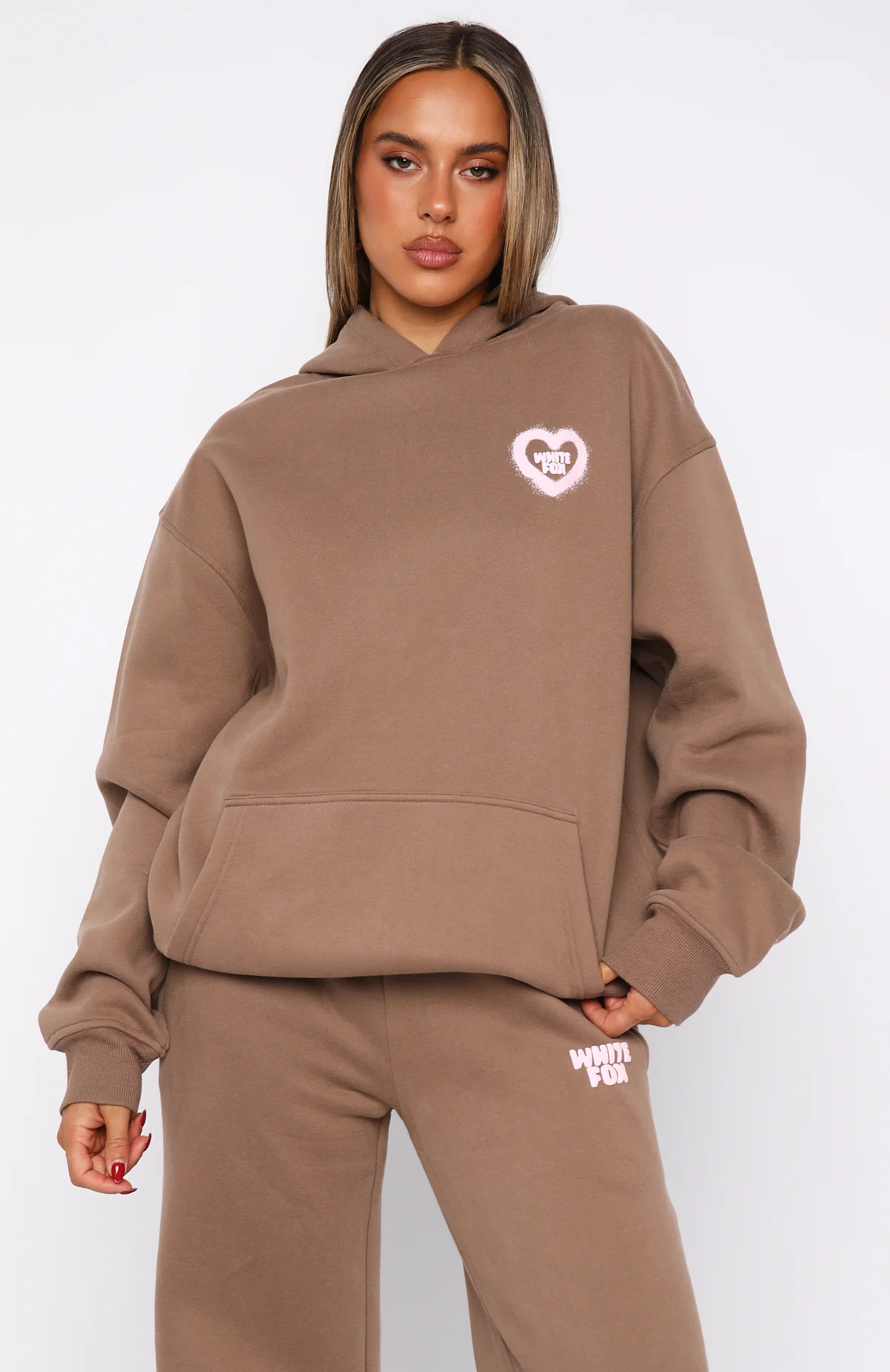 11th Street City Girl At Heart Oversized Hoodie Cinnamon Bun - White Fox Boutique