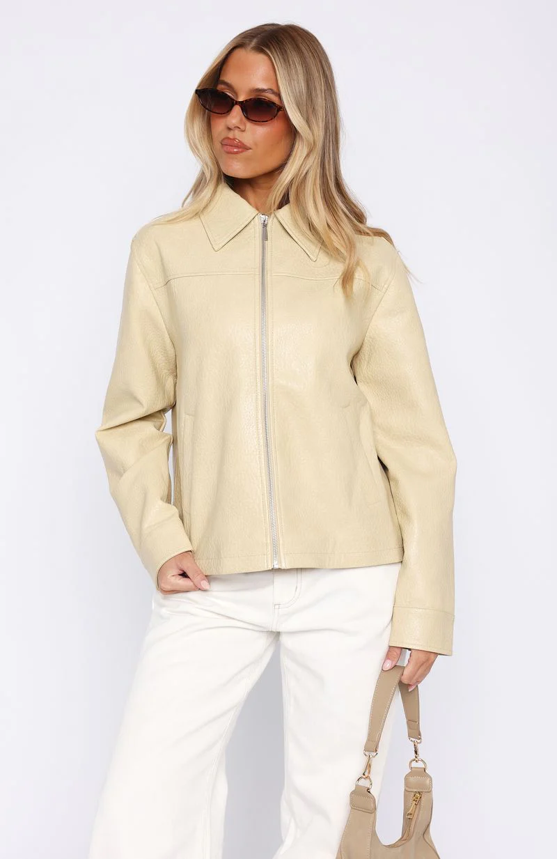 Cool City Life PU Jacket Blonde - White Fox Boutique