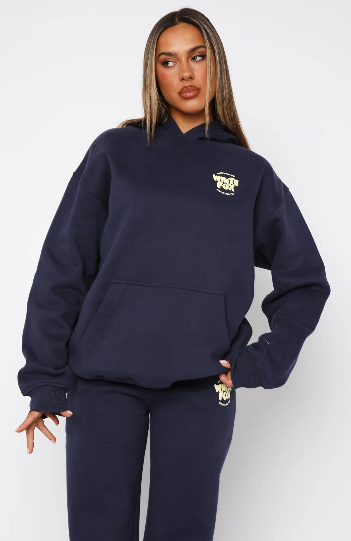 With Love For You Oversized Hoodie Navy - White Fox Boutique