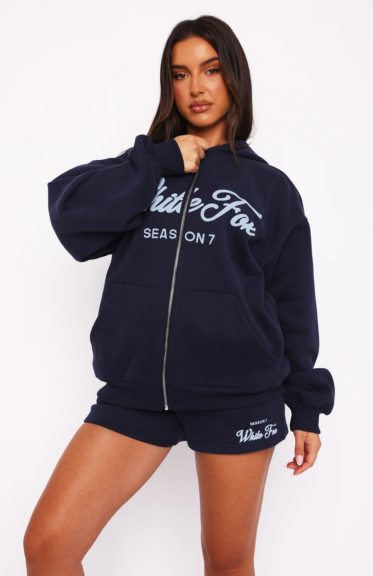 Season 7 Zip Front Hoodie Deep Sea - White Fox Boutique