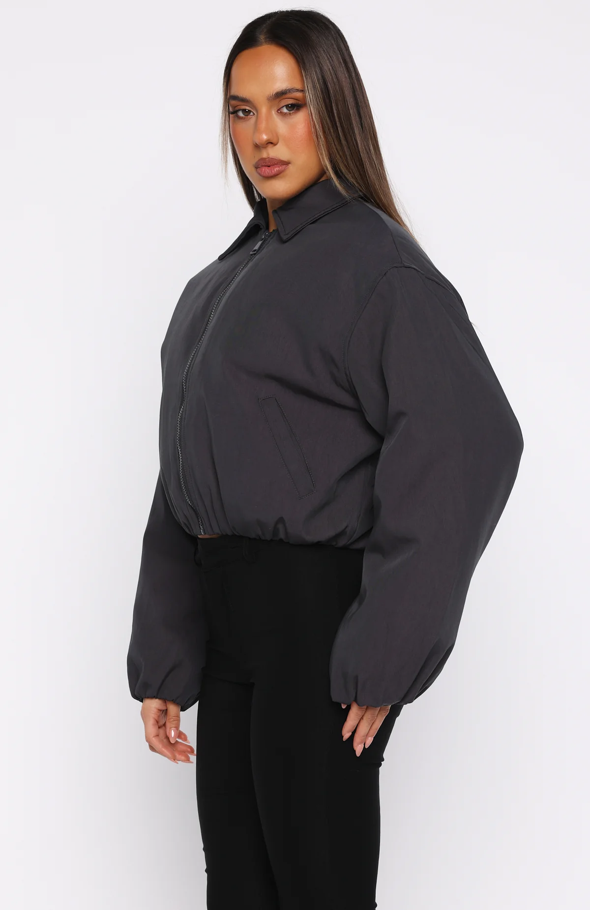 Back To Friends Jacket Charcoal - White Fox Boutique