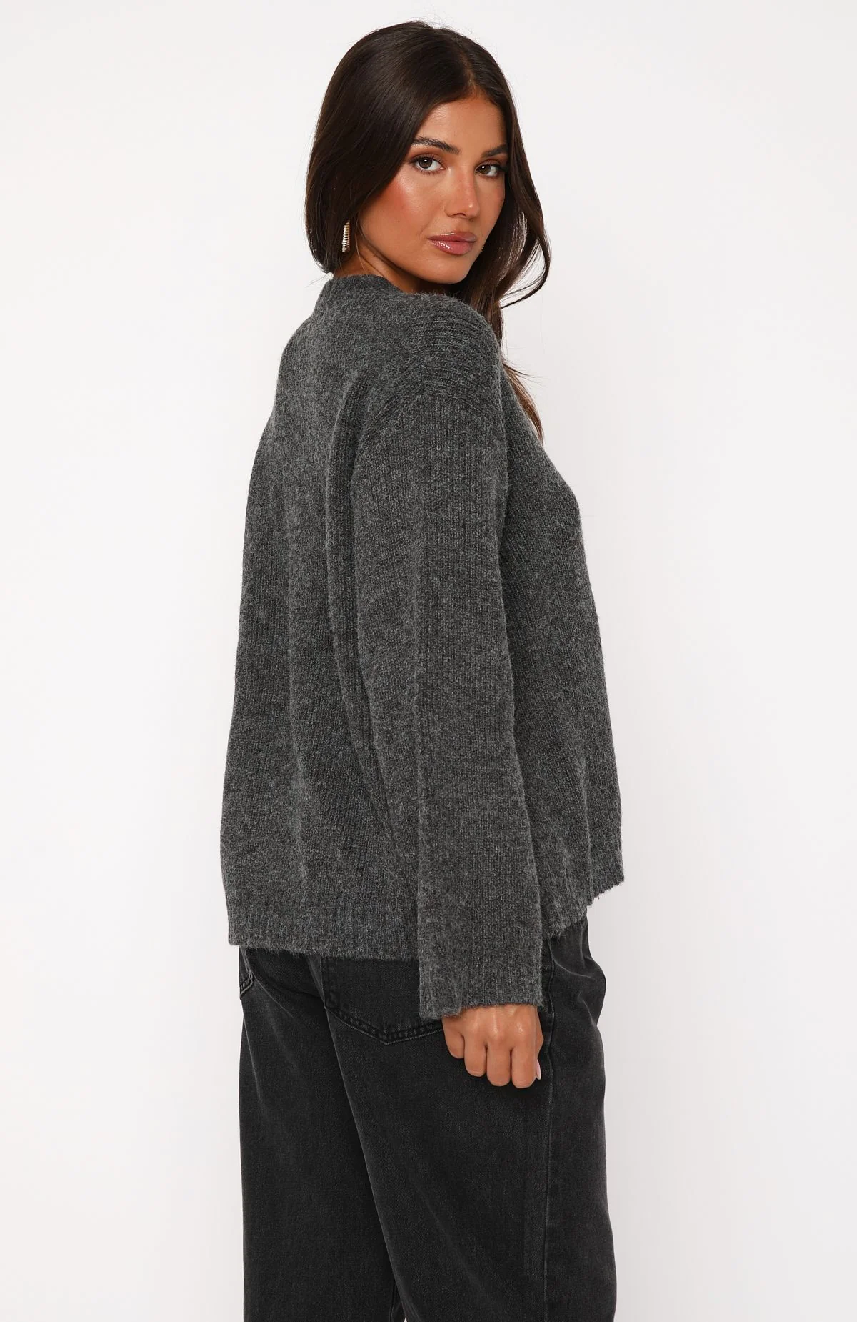 Flashback Knit Cardigan Charcoal - White Fox Boutique