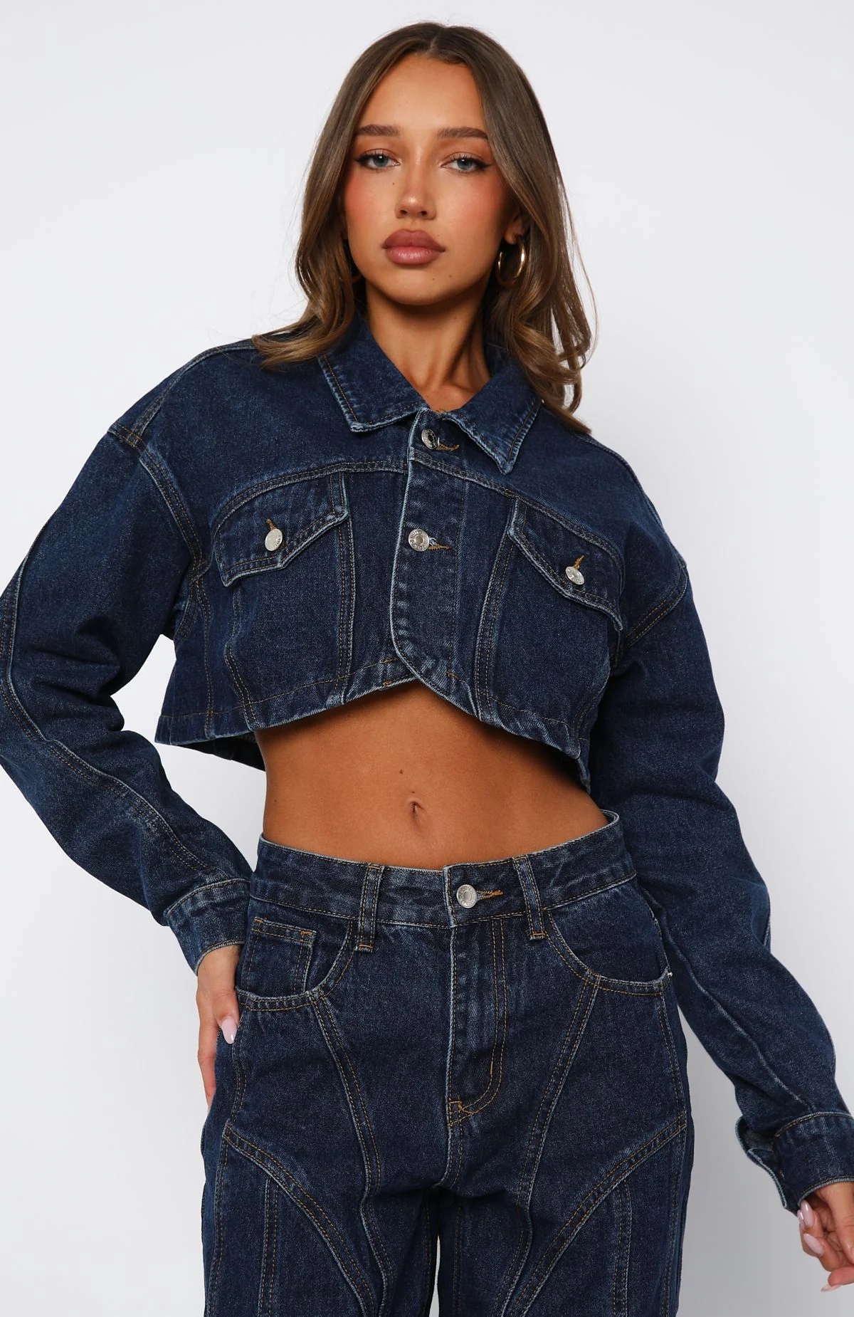 Love You Again Denim Jacket Dark Blue - White Fox Boutique