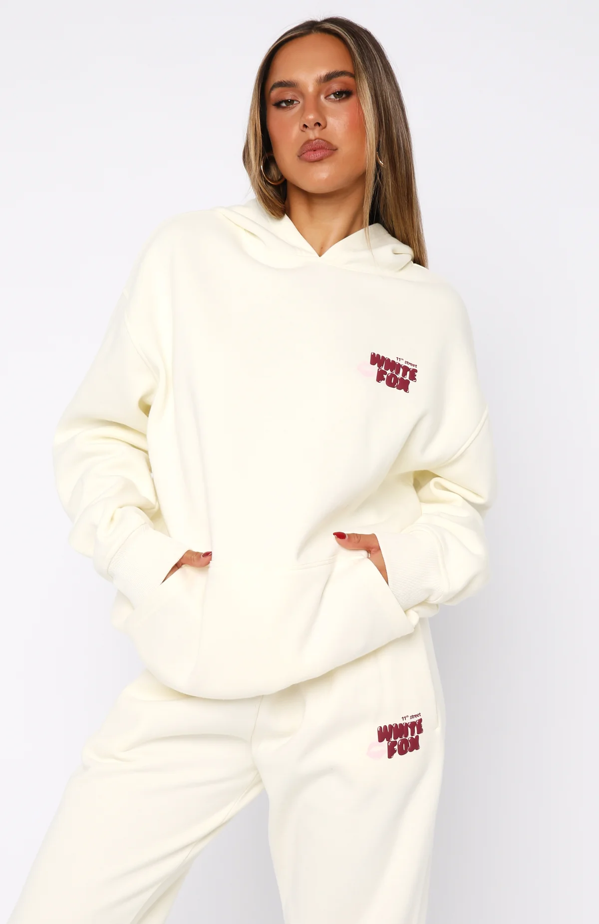 11th Street Sweet Kisses Oversized Hoodie Cake Batter - White Fox Boutique