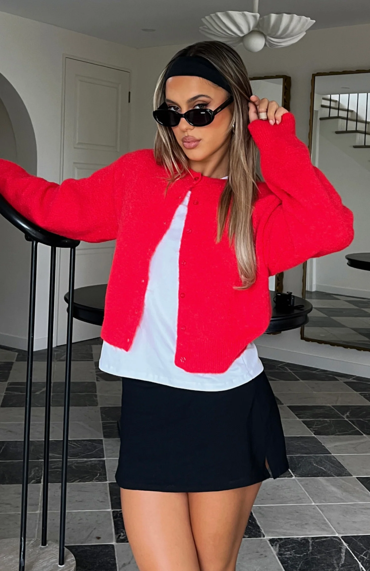 Warm Whispers Knit Cardigan Red - White Fox Boutique