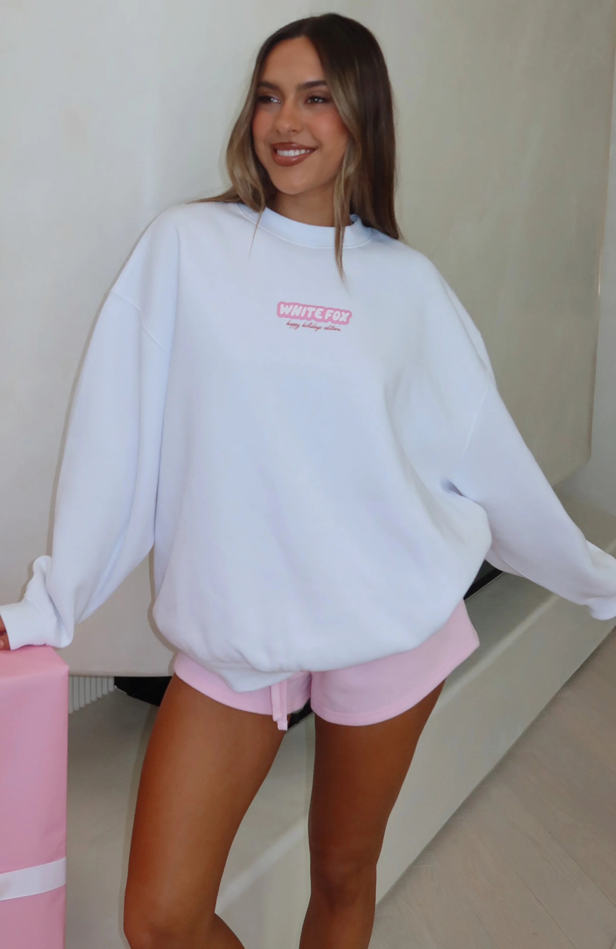 Santa Baby Oversized Sweater White - White Fox Boutique