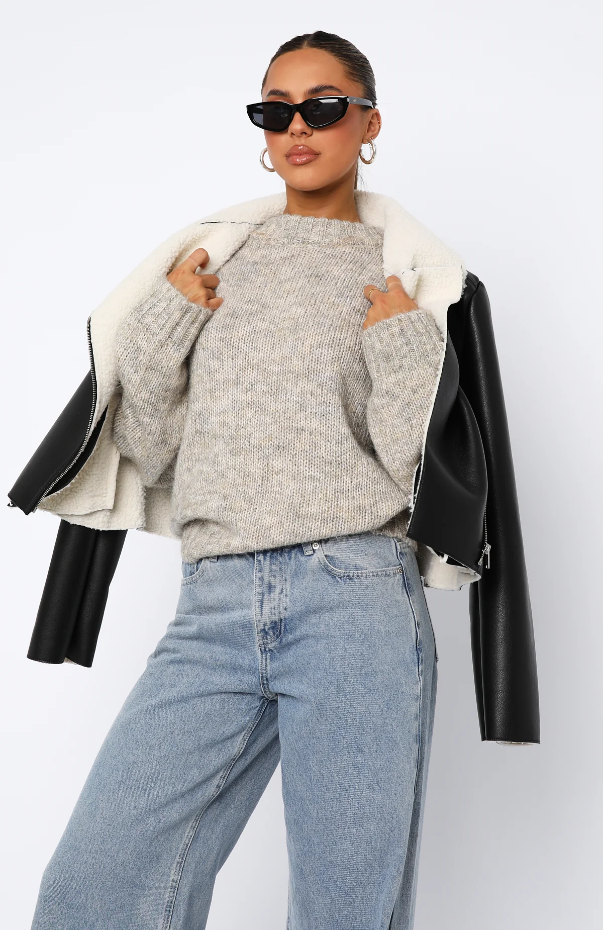 Ice Queen Knit Sweater Peppered Taupe - White Fox Boutique