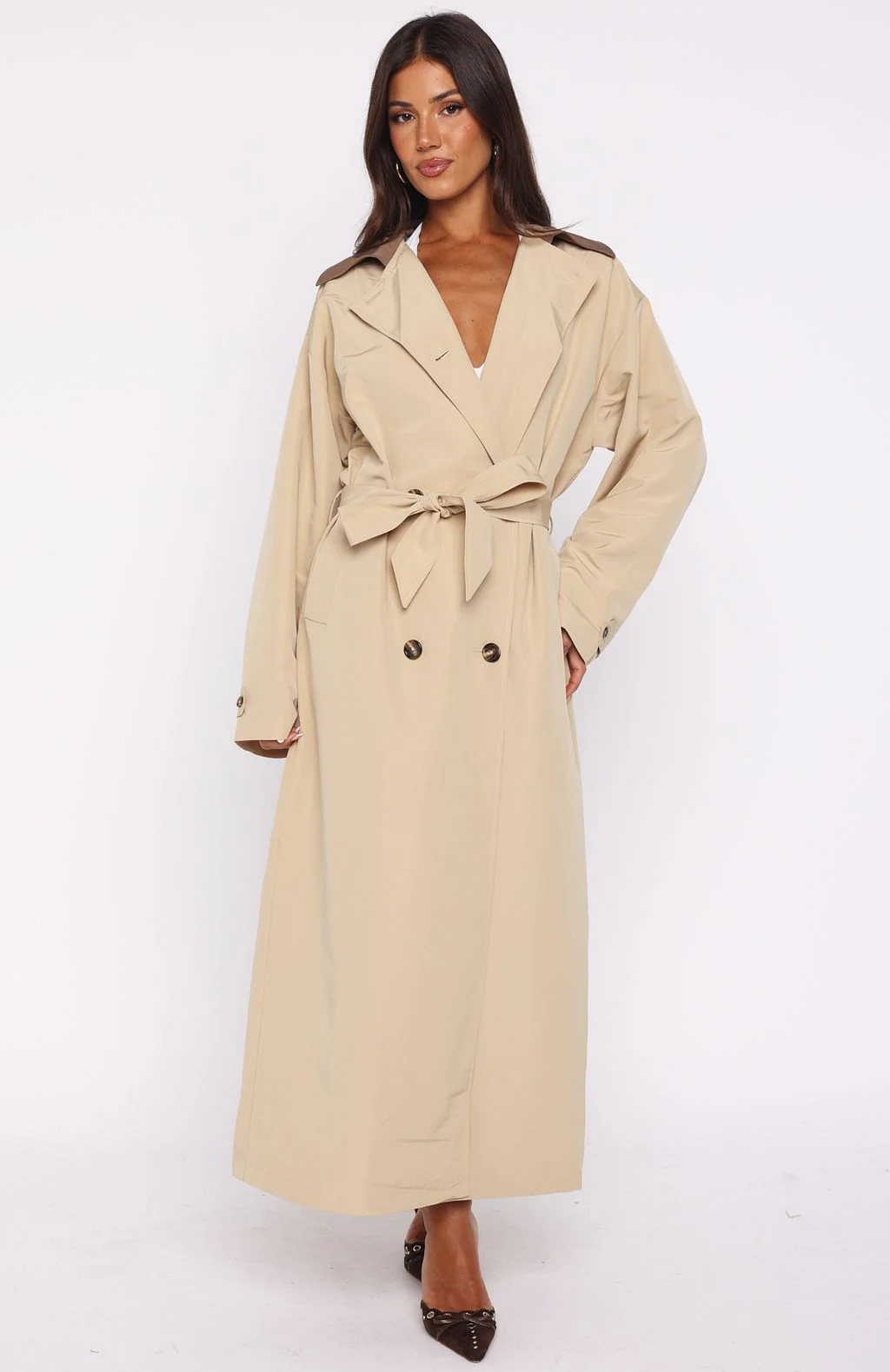 Levels To My Love Trench Sand - White Fox Boutique