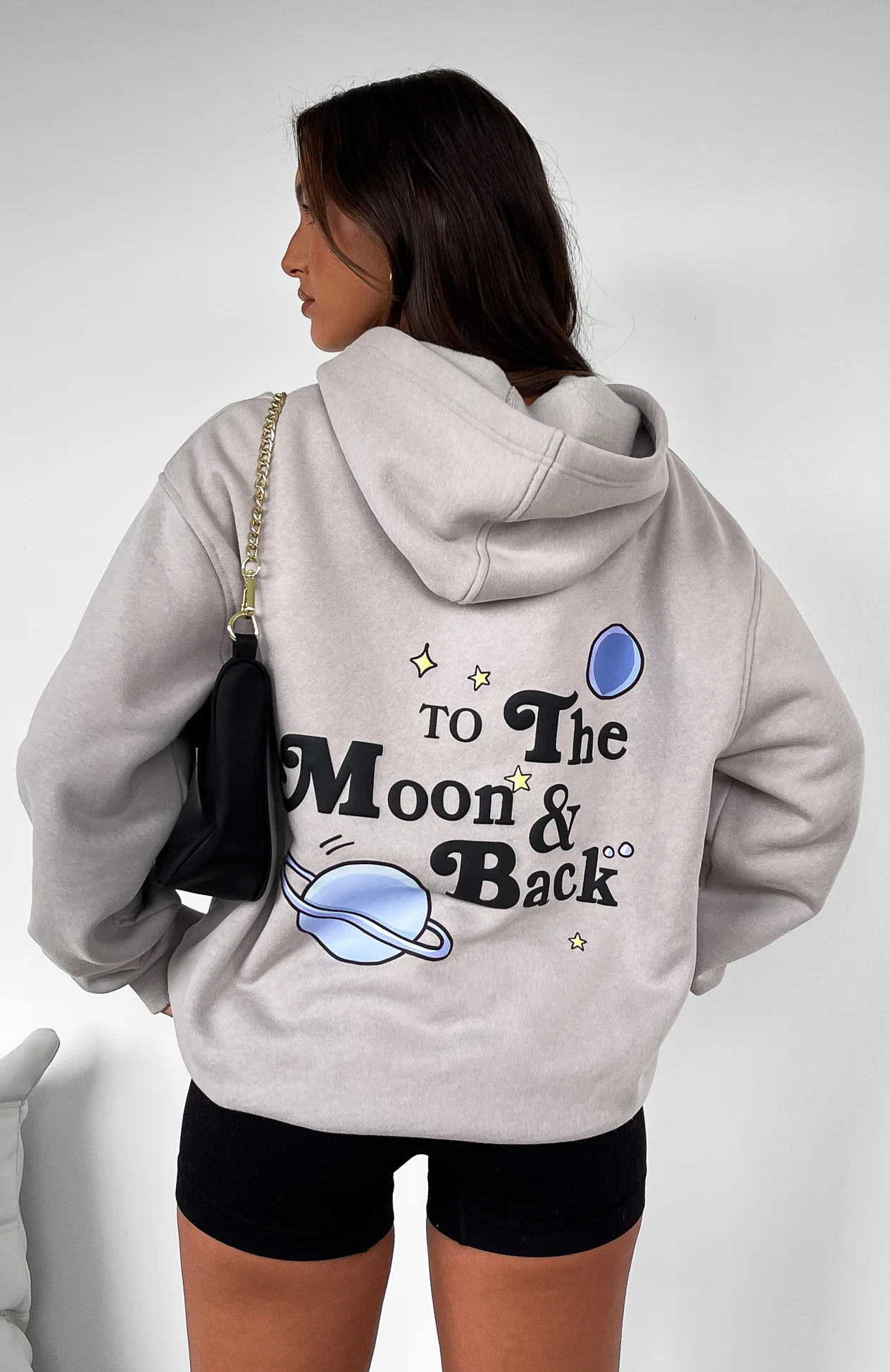 To The Moon Oversized Hoodie Lunar - White Fox Boutique
