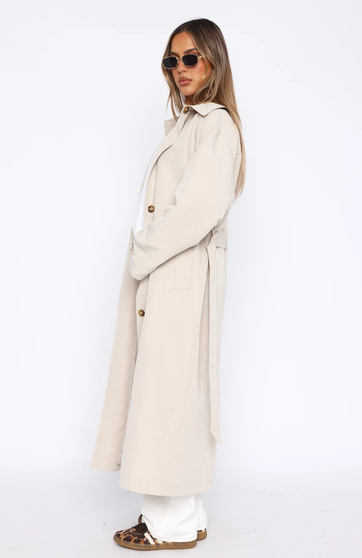 Keep A Secret Trench Coat Dove - White Fox Boutique