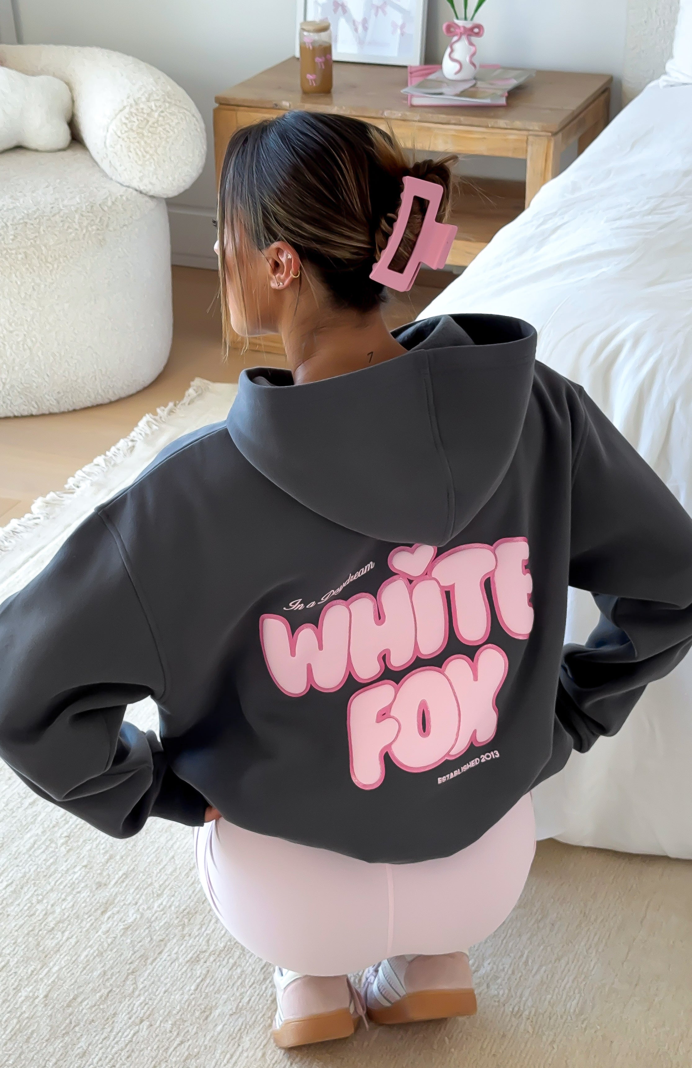 Daydreamers Angelina Oversized Hoodie Volcanic - White Fox Boutique