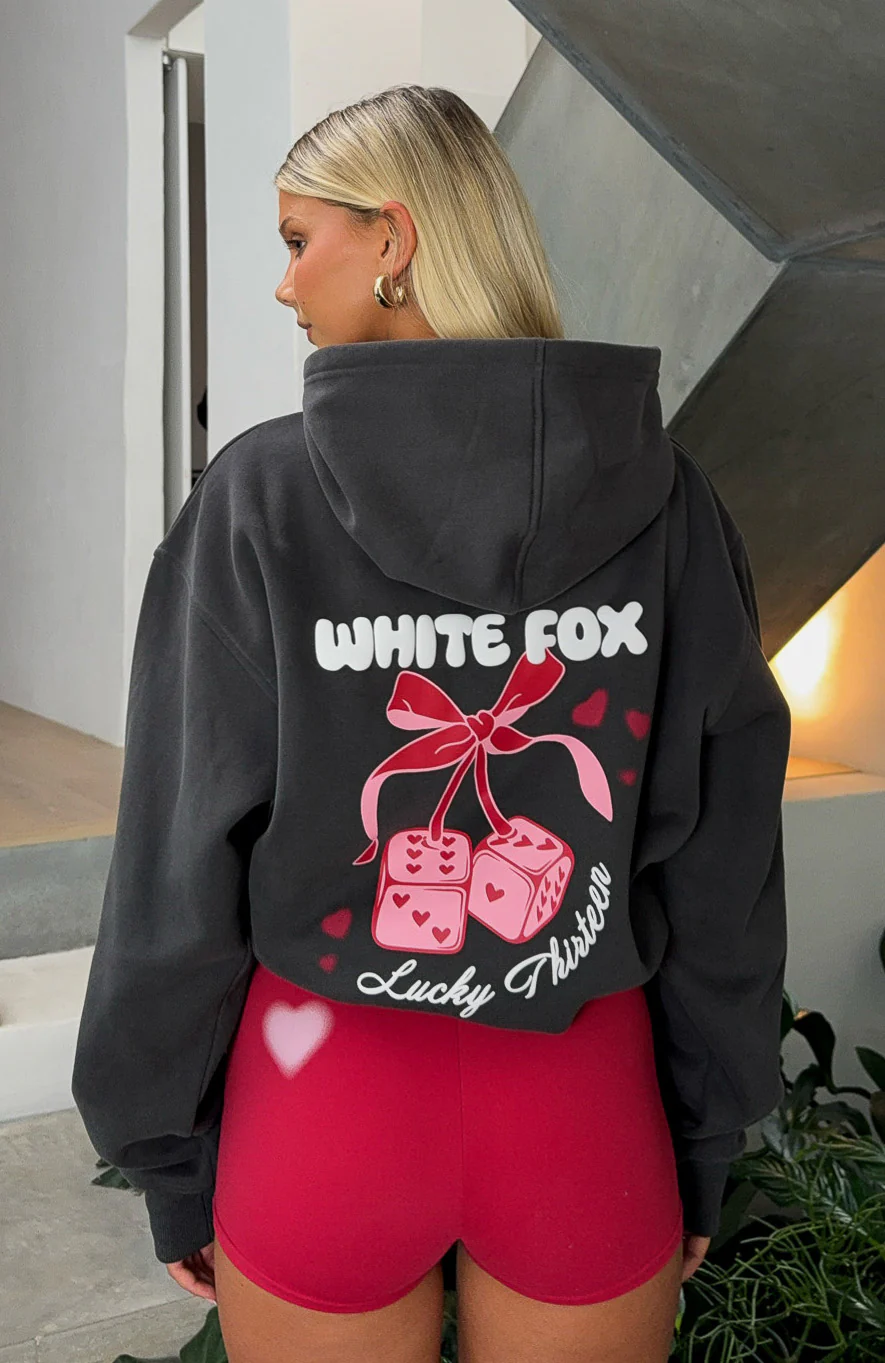 Lucky Thirteen Cheyenne Oversized Hoodie Charcoal - White Fox Boutique