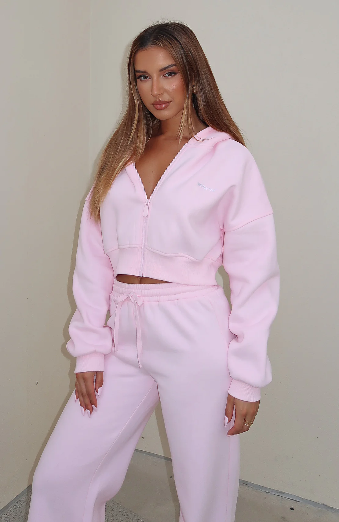 She's Effortless Cropped Hoodie Posy - White Fox Boutique