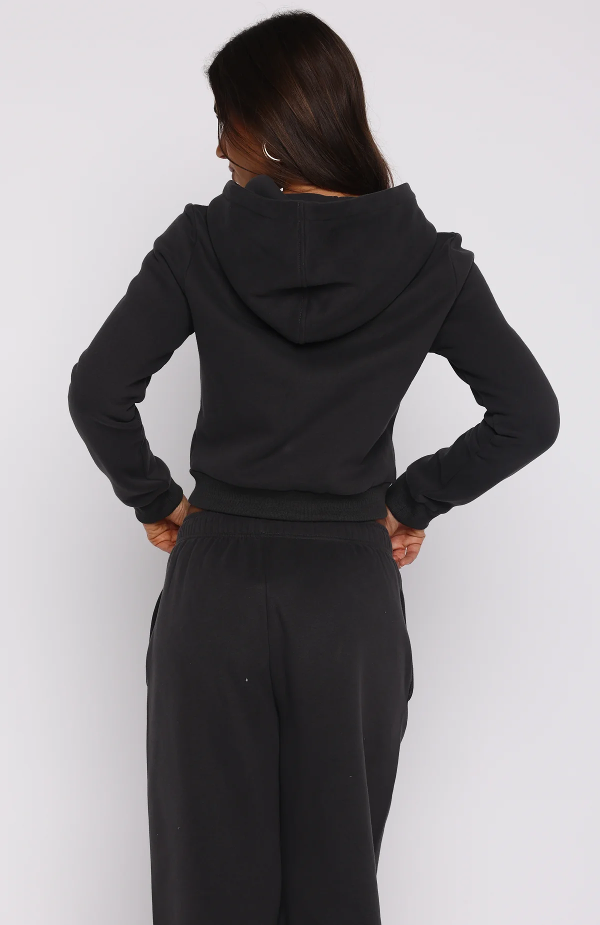 Comfy And Cute Slim Zip Front Hoodie Charcoal - White Fox Boutique