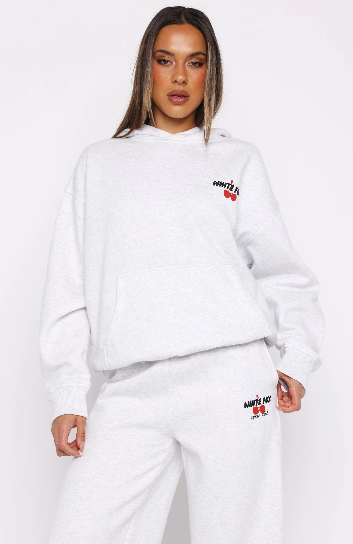 Club 14 Cassie Boxy Hoodie Grey Marle - White Fox Boutique