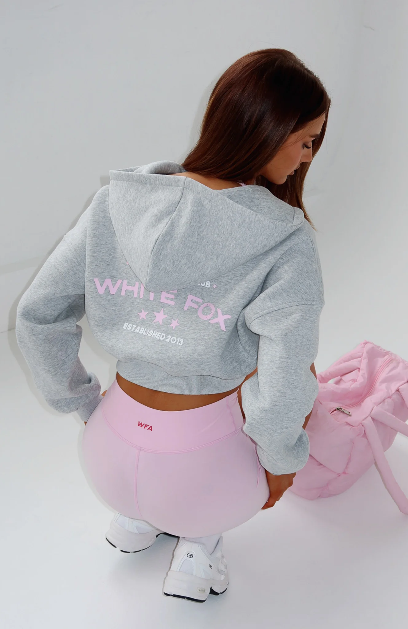 Love For The Game Cropped Zip Hoodie Dark Grey Marle - White Fox Boutique