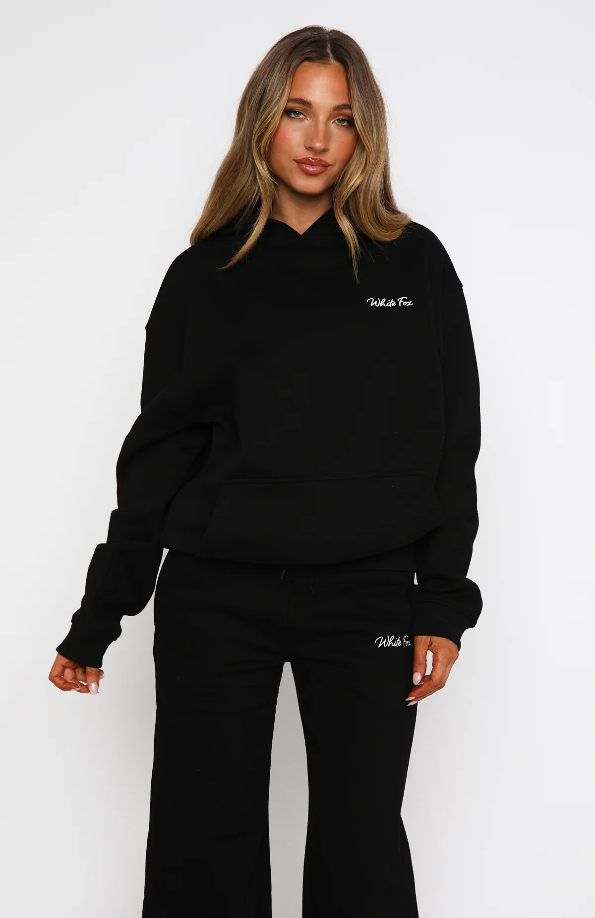 Match Your Words Oversized Hoodie Black - White Fox Boutique
