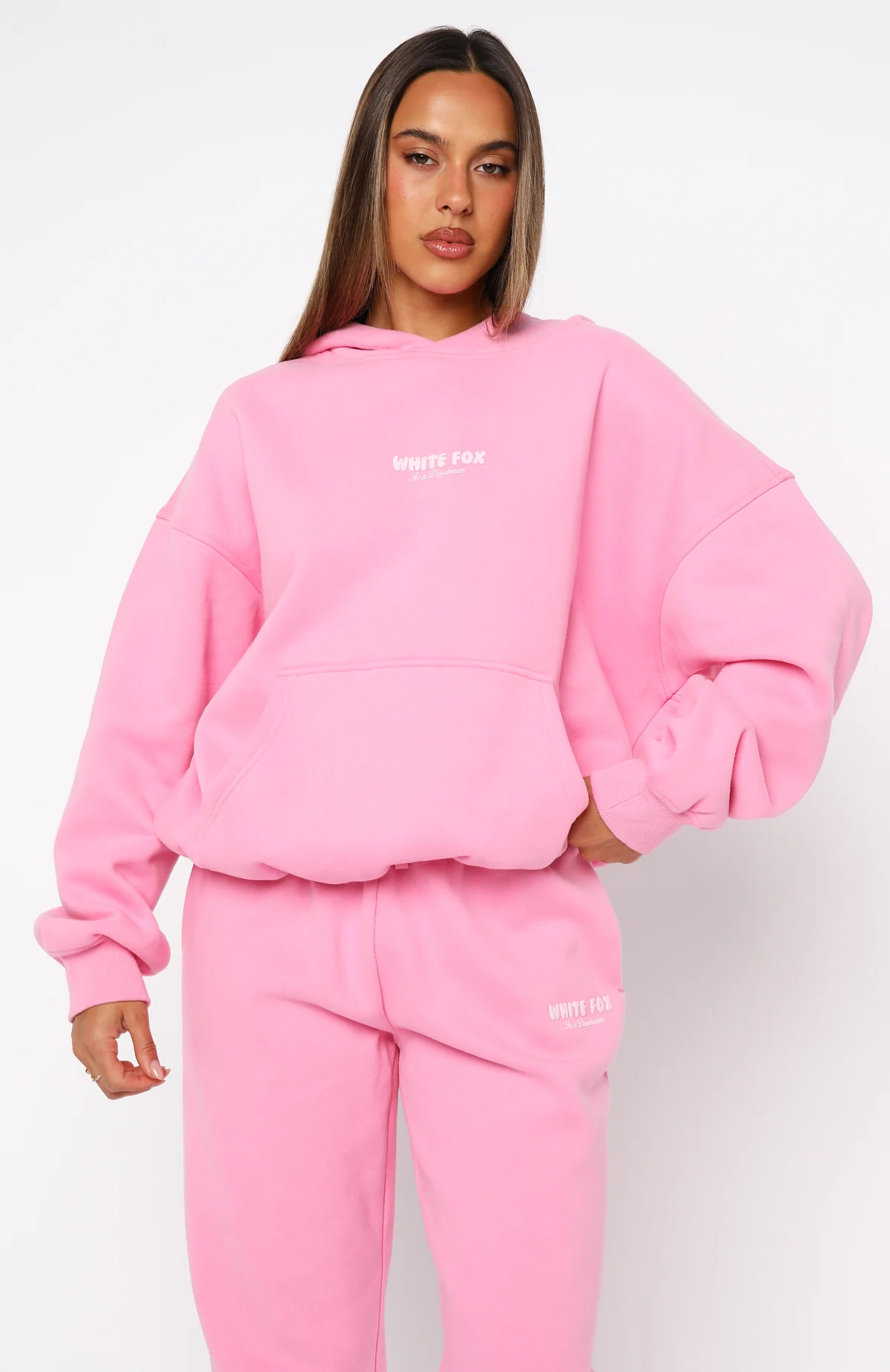 Daydreamers Nadia Oversized Hoodie Bubblegum - White Fox Boutique